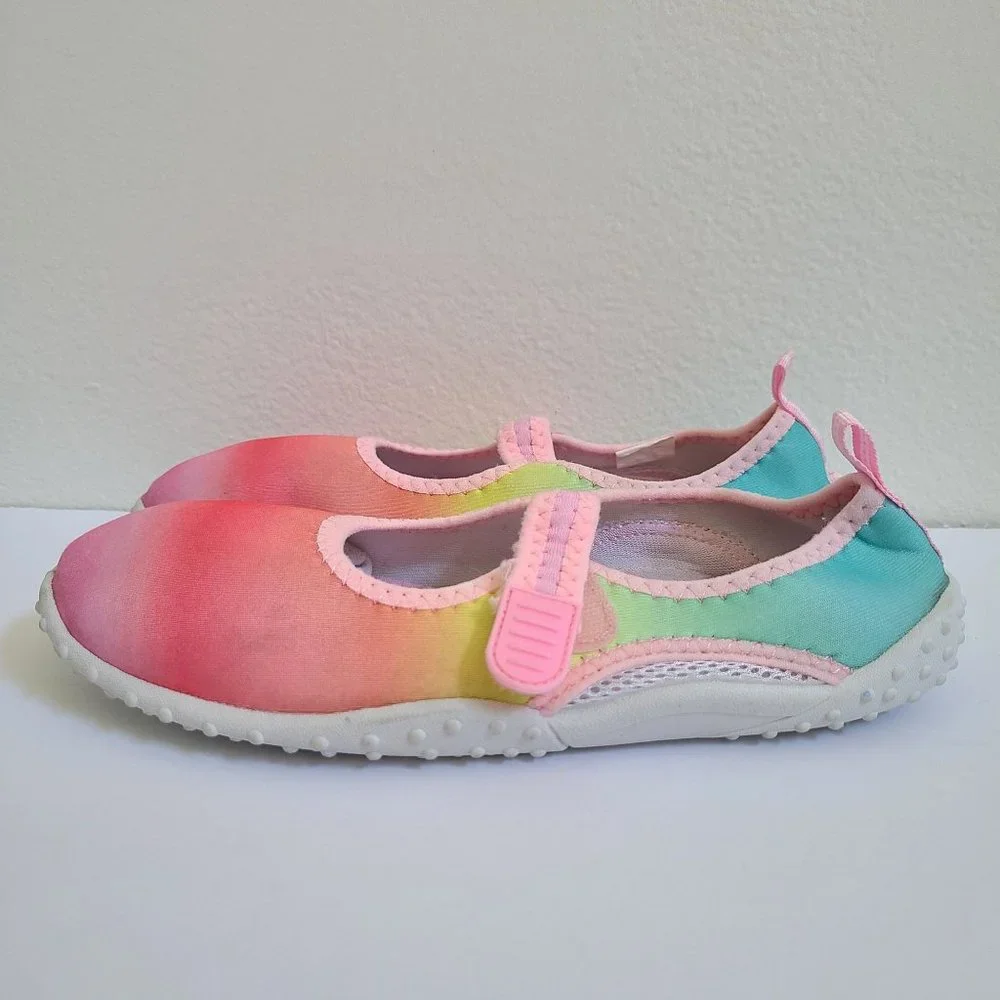 Children's Place Girls Water Shoes Pink RAINBOW Pool Beach